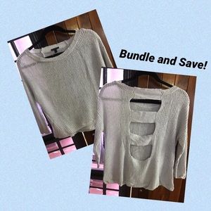 Express Lightweight Sweater - Gray (Sexy Back)